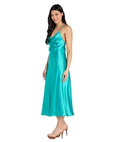 Morgan & Company Juniors' Cowlneck Midi Slip Dress