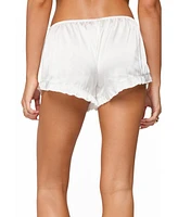 Edikted Women's Olesia Ruffle Satin Effect Shorts