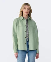 Furniq Uk Women's Leather Shirt Jacket, Created for Macy's