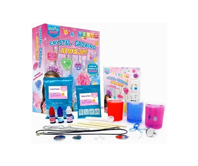 Livevie Crystal Growing Jewelry Kit, Create 6 Jewelry Pieces for Kids