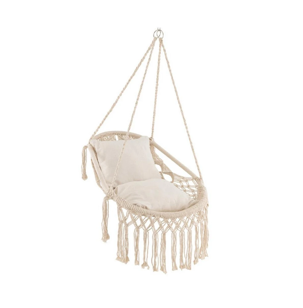 Hanging Hammock Chair with Soft Seat Cushions and Sturdy Rope Chain