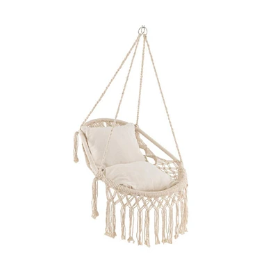 Hanging Hammock Chair with Soft Seat Cushions and Sturdy Rope Chain