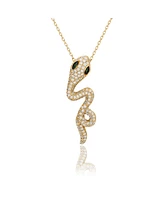 Suzy Levian Sterling Silver Cubic Zirconia Wild Snake Pendant