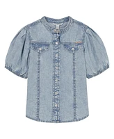 Clavin Klein Big Girls Frayed Denim Shirt