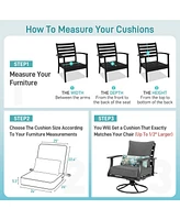 Aoodor 24'' x 24'' Outdoor Deep Seat Chair Cushion Set, Set of 2 Seats, 2 Backs, 2 Pillows (Charcoal)