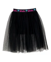 Barbie Toddler Girls Cropped Boxy Drop Shoulder T-Shirt and Mesh Tulle Skort