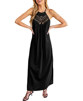 Cupshe Women's Bohemian Lace Maxi Beach Dress