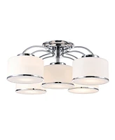 Cwi Lighting 10" Metal Frosted 5 Light Drum Shade Flush Mount