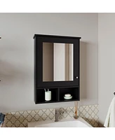 Anamoose Medicine Cabinet with 5 Shelves, 1 Door, and 1 Mirror