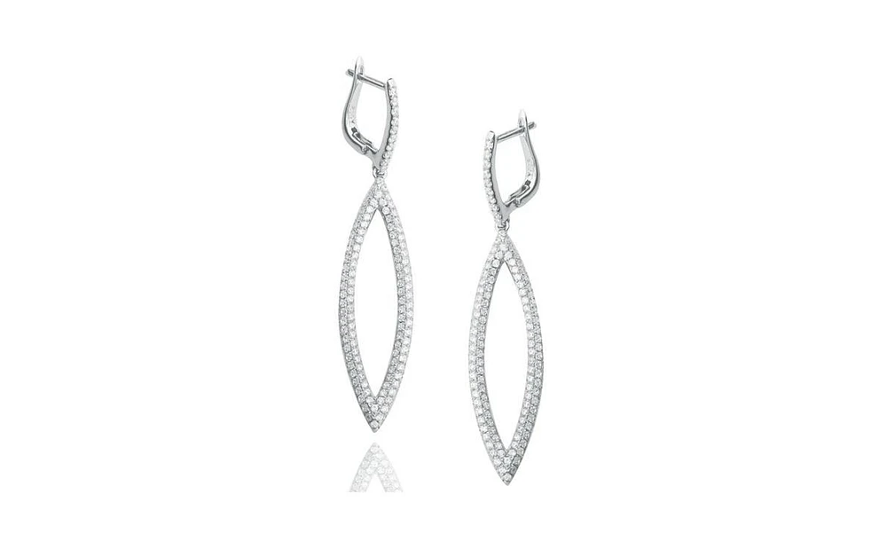 Suzy Levian Golden Helix Sterling Silver & Cubic Zirconia Flower Double Circle Coil Earrings