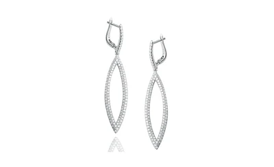 Suzy Levian Golden Helix Sterling Silver & Cubic Zirconia Flower Double Circle Coil Earrings