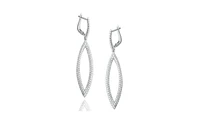 Suzy Levian Golden Helix Sterling Silver & Cubic Zirconia Flower Double Circle Coil Earrings