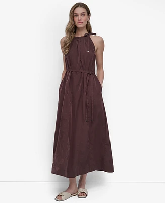 Dkny Women's Halter Sleeveless Fit & Flare Maxi Dress