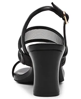 Anne Klein Women's Rhonda Mesh Band Block Heel Dress Sandals