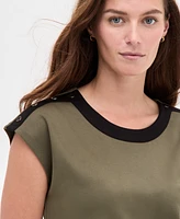 Jones New York Women's Embellished Drop Shoulder Top