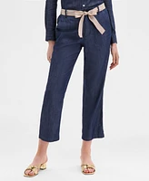 Tommy Hilfiger Women's Belted Chambray Utility Pants