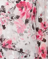 Alex Evenings Women's Chiffon Printed Bell-Sleeve Blouse