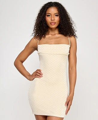 City Studios Juniors' Embellished Knit Bodycon Dress
