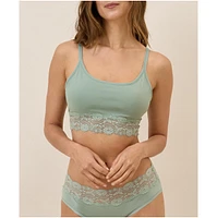 Pact Women's Organic Cotton Lace Smooth Cup Bralette