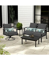 Aoodor 23'' x 26'' Outdoor Deep Seat Chair Cushion Set, Olefin Fabric, Slipcover with Sponge Foam, (Set of 2 Seats, 2 Backs