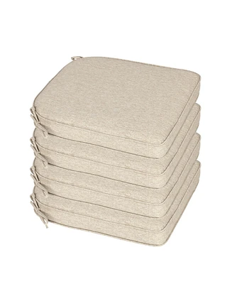 Aoodor Outdoor Dining Chair Cushions Set of 4, Waterproof Patio Furniture Seat Cushions, Pads with Ties, 18 x 19 inch