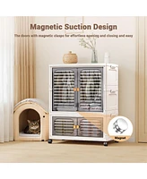 1 Pc Plastic Free Installation Baby Wardrobe Folding Storage Cabinet Multi-Layer Children's Small Wardrobe Household Clothes Storage Box Transparent G