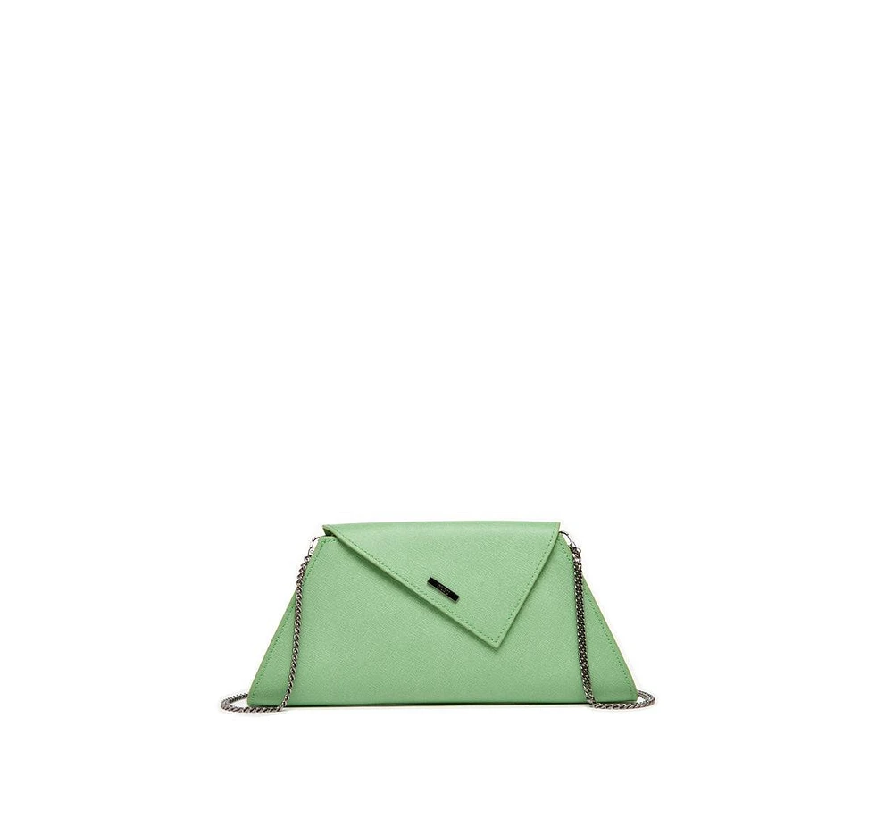 Susu Leather Clutch Bag Summer Green Evening Purse Unique Women's Handbag