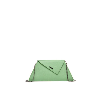 Susu Leather Clutch Bag Summer Green Evening Purse Unique Women's Handbag