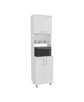 Maeser Kitchen Pantry, 3 Doors, 4 Legs, 5 Shelves, White