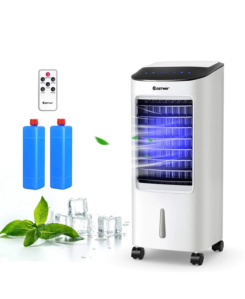 Evaporative Portable Air Cooler Fan Humidifier with Remote Control for Home Office