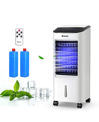 Evaporative Portable Air Cooler Fan Humidifier with Remote Control for Home Office
