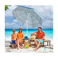 6.5 Feet Patio Beach Umbrella with Waterproof Polyester Fabric