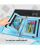Enday Pink Pencil Pouch for 3 Ring Binder, Zippered Binder Pouches, Case Large Bags f