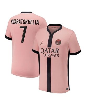 Nike Men's Khvicha Kvaratskhelia Pink Paris Saint-Germain 2024/25 Third Replica Player Jersey