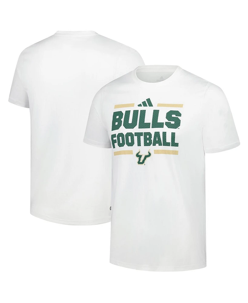 Adidas Men's White South Florida Bulls Football T-Shirt