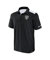 Fanatics Men's Black/White Las Vegas Raiders Color Block Polo Shirt