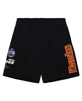 Mitchell & Ness Men's Black Atlanta Hawks Team Origins Fleece Shorts