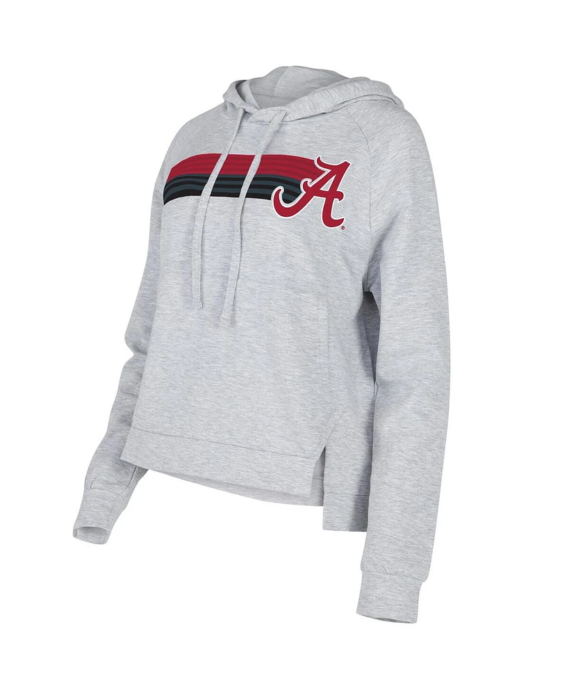 Concepts Sport Women's Gray Alabama Crimson Tide Cedar Tri-Blend Raglan Pullover Hoodie
