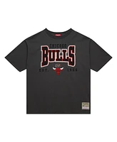 Mitchell & Ness Women's Charcoal Chicago Bulls Hardwood Classics Oversized Boyfriend T-Shirt