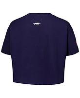 Pro Standard Women's Navy Atlanta Braves Made To Play Boxy Cropped T-Shirt