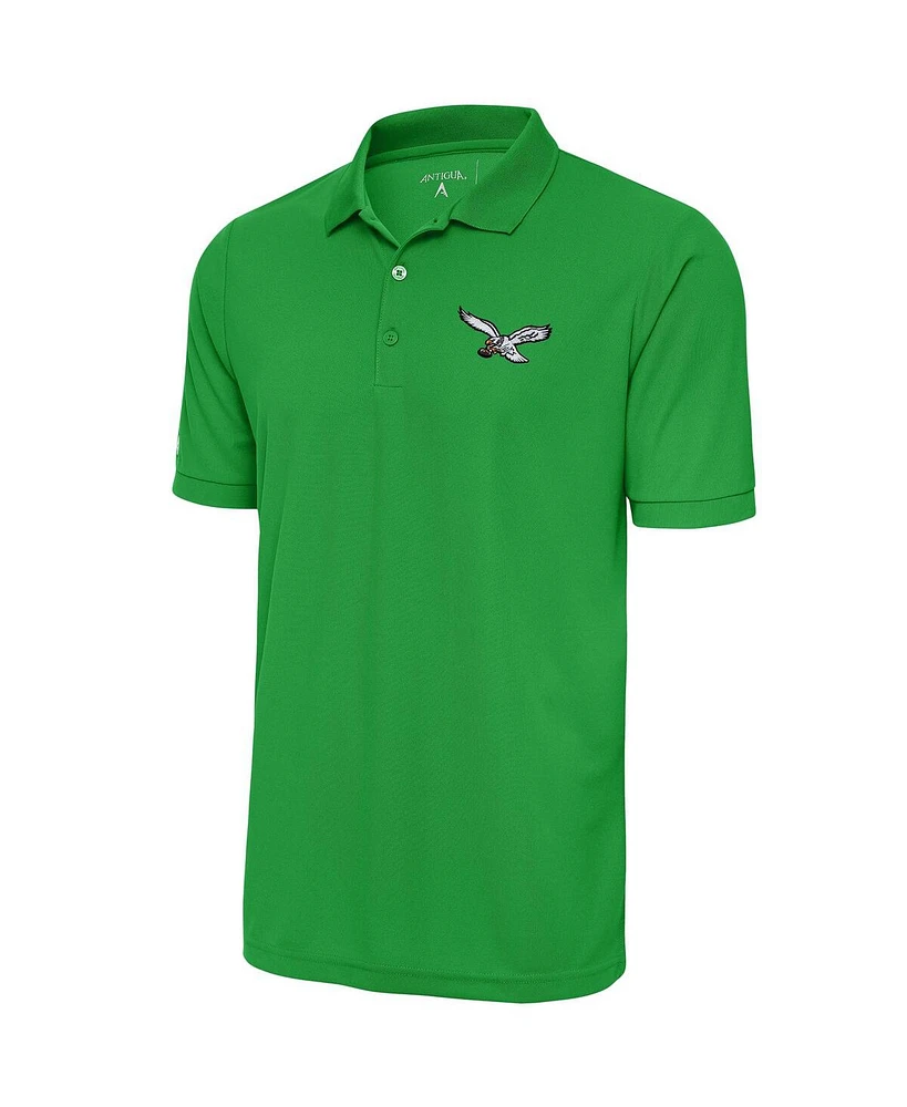 Antigua Men's Kelly Green Philadelphia Eagles Throwback Logo Tribute Polo Shirt