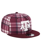 New Era Men's Maroon Texas A&M Aggies Plaid 9FIFTY Snapback Hat