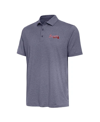 Antigua Men's Heather Navy Atlanta Braves Scheme Polo Shirt