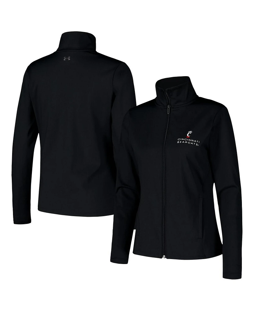 Under Armour Women's Black Cincinnati Bearcats Sweat-Wicking Soft Motion Full-Zip Jacket