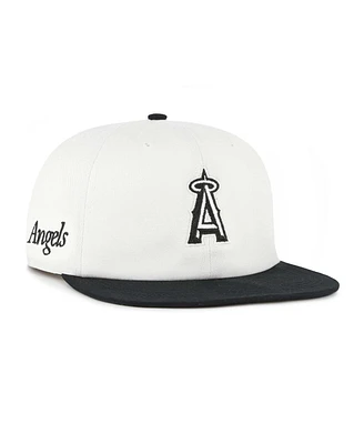 '47 Brand Men's White/Black Los Angeles Angels Foundation Captain Snapback Hat