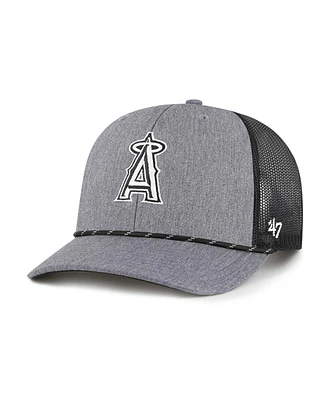 '47 Brand Men's Charcoal Los Angeles Angels Carbon Rope Trucker Adjustable Hat
