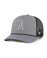 '47 Brand Men's Charcoal Los Angeles Angels Carbon Rope Trucker Adjustable Hat