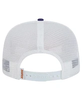New Era Men's White/Purple Phoenix Suns Dip-Dye 9FIFTY A-Frame Trucker Snapback Hat