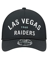 New Era Men's Black Las Vegas Raiders Active Minimalist M-Crown A-Frame 9FORTY Adjustable Hat