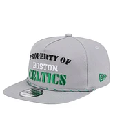 New Era Men's Gray Boston Celtics Throwback Property Of Golfer Snapback Hat